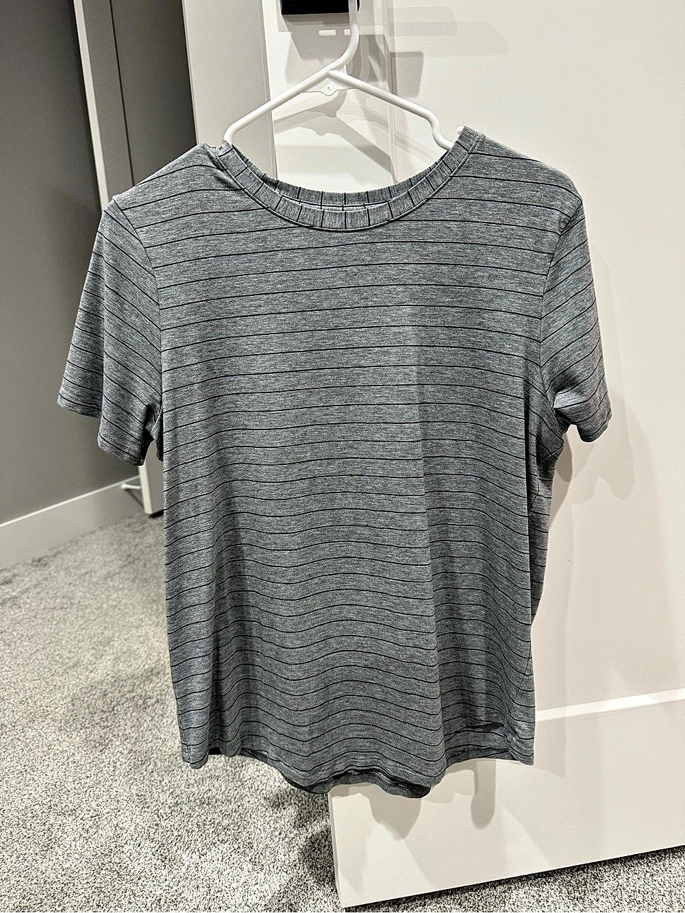 Lululemon Love Crew Short Sleeve T-Shirt (Short Serve Stripe Heathered size 8